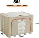 Clothing & Wardrobe Storage: CARLA HOME 3 pack Large Clothes Storage Bins with Lids for Clothing, Bedding, Blankets, Toys (66L capacity - Beige)