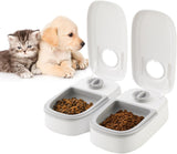 Cat Bowls, Feeders & Waterers: CARLA HOME 2 Meal Automatic Pet Feeder with Timer for Cat & Dog Wet & Dry Food (Dual Bowl 700ML)