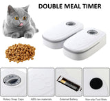 Cat Bowls, Feeders & Waterers: CARLA HOME 2 Meal Automatic Pet Feeder with Timer for Cat & Dog Wet & Dry Food (Dual Bowl 700ML)