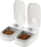 Cat Bowls, Feeders & Waterers: CARLA HOME 2 Meal Automatic Pet Feeder with Timer for Cat & Dog Wet & Dry Food (Dual Bowl 700ML)