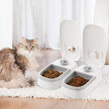 Cat Bowls, Feeders & Waterers: CARLA HOME 2 Meal Automatic Pet Feeder with Timer for Cat & Dog Wet & Dry Food (Dual Bowl 700ML)