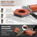 Kitchen Knives: CARLA HOME Rolling Knife Sharpener Kit with 5 Magnetic Angles (12°/15°/17°/19°/22°) for Chef & Home Kitchen Use