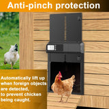 Electronic Door Locks: CARLA HOME Automatic Chicken Coop Door with Timer & LCD Screen, Anti-Pinch Safety, Easy Battery Operation & Weatherproof for Outdoor Coops
