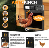 Fence & Gate Accessories: CARLA HOME Automatic Chicken Coop Door Opener with Timer Control, Anti-Pinch Protection, LCD Display & Battery Powered for Backyard Chickens