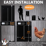 Fence & Gate Accessories: CARLA HOME Automatic Chicken Coop Door Opener with Timer Control, Anti-Pinch Protection, LCD Display & Battery Powered for Backyard Chickens