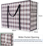 Clothing & Wardrobe Storage: CARLA HOME 6 Pack Large Moving Storage Bags with Zipper & Handles for Clothes, Bedding, Blankets, Dorm & Travel (80x55x25cm)