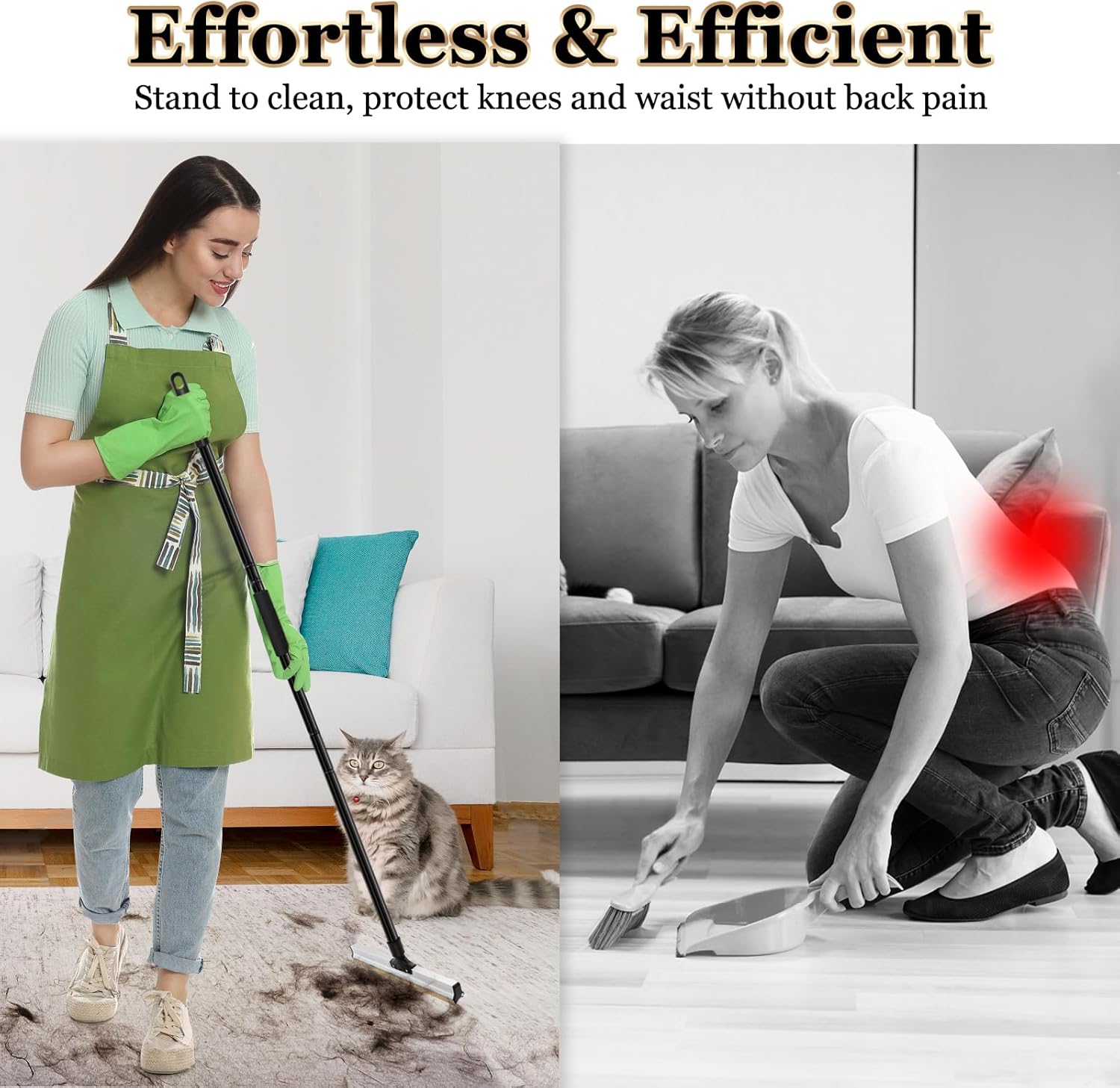 Cat Scratchers: CARLA HOME Pet Hair Remover Broom with Long Handle, Reusable Fur & Lint Remover for Dog & Cat Hair