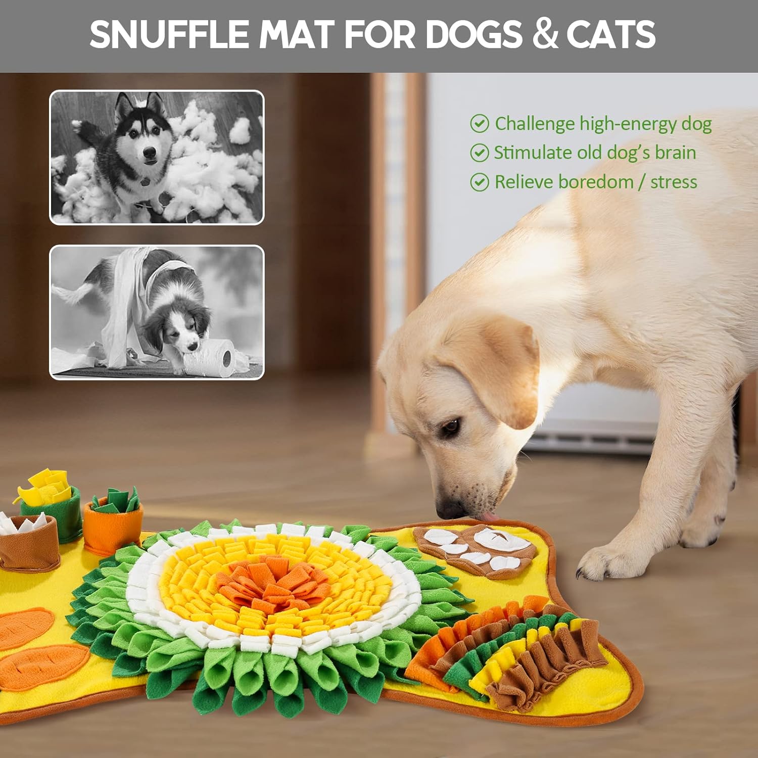 Dog Toys: CARLA HOME Snuffle Interactive Feeding Mat Toy for Dogs & Pets