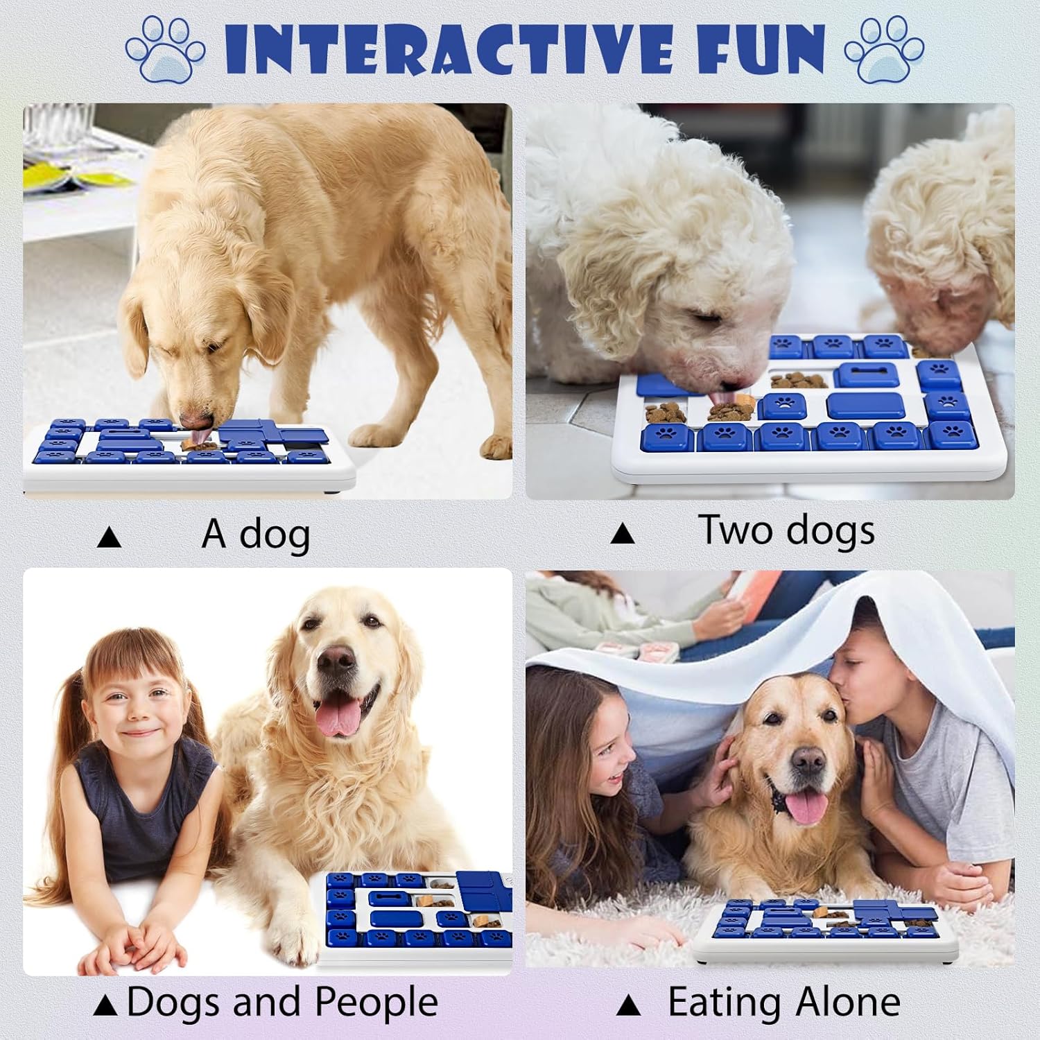 CARLA HOME Interactive Dog Puzzle Toy Slow Feeder Treat Dispenser for Dogs & Cats