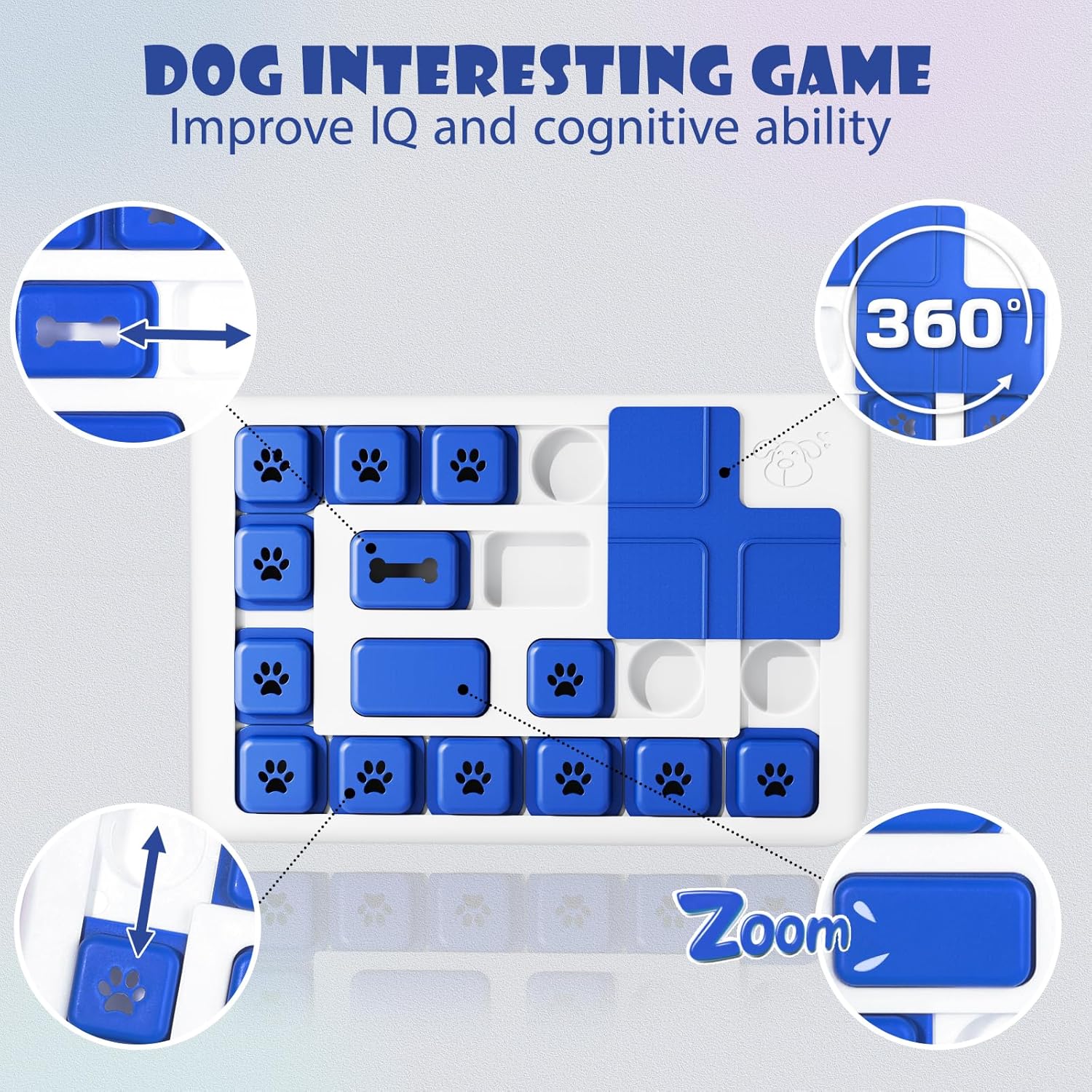 CARLA HOME Interactive Dog Puzzle Toy Slow Feeder Treat Dispenser for Dogs & Cats