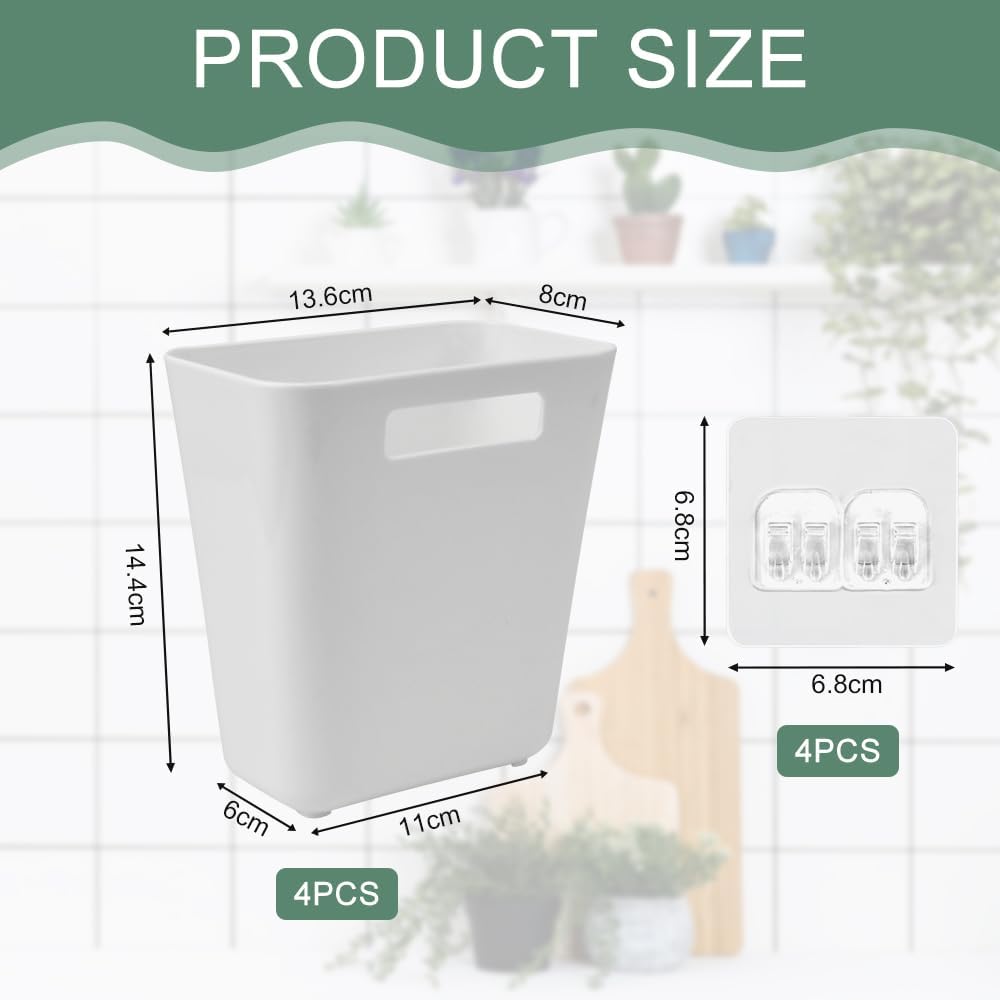 Storage Cabinets: CARLA HOME 4-Pack Self-Adhesive Wall Storage Box for Cabinet Doors, Kitchen, Bathroom & Office