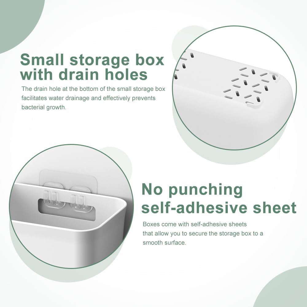 Storage Cabinets: CARLA HOME 4-Pack Self-Adhesive Wall Storage Box for Cabinet Doors, Kitchen, Bathroom & Office