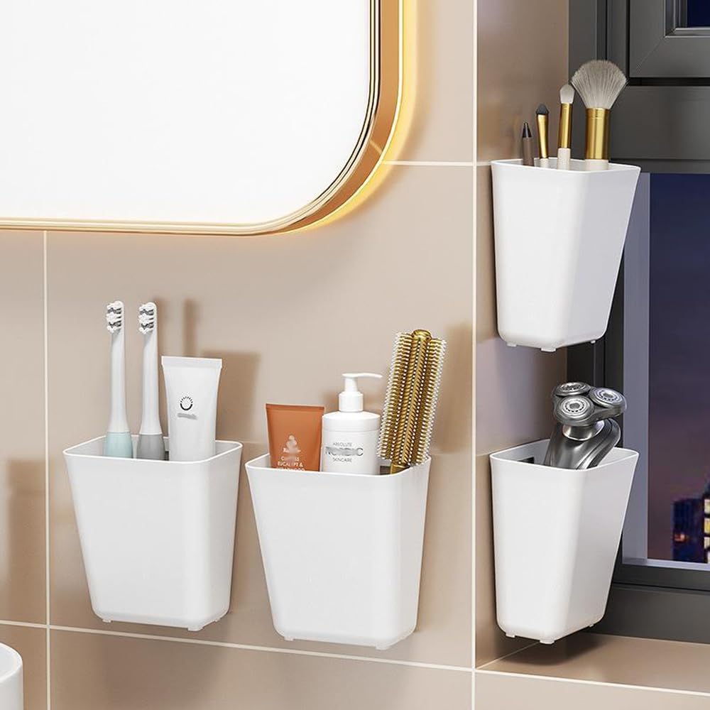 Storage Cabinets: CARLA HOME 4-Pack Self-Adhesive Wall Storage Box for Cabinet Doors, Kitchen, Bathroom & Office