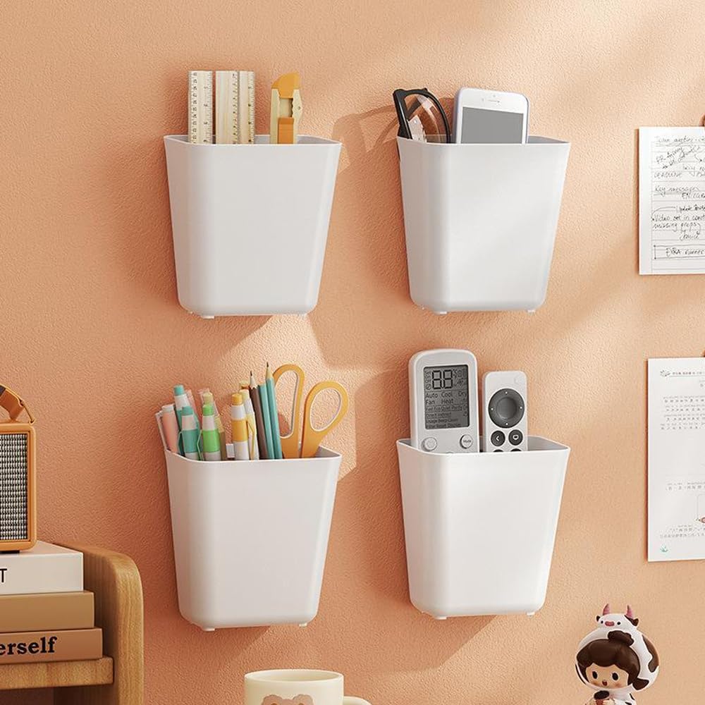 Storage Cabinets: CARLA HOME 4-Pack Self-Adhesive Wall Storage Box for Cabinet Doors, Kitchen, Bathroom & Office