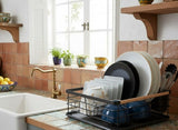 Dish Racks: CARLA HOME Dish Drying Rack with Wooden Handles, Removable Cutlery Holder & Drainboard for Kitchen Countertop