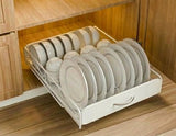 Dish Racks: CARLA HOME Pull Out Dish Rack for Kitchen Cabinet with Slide Out Drawer Organizer for Plates, Bowls & Utensils