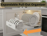 Dish Racks: CARLA HOME Pull Out Dish Rack for Kitchen Cabinet with Slide Out Drawer Organizer for Plates, Bowls & Utensils