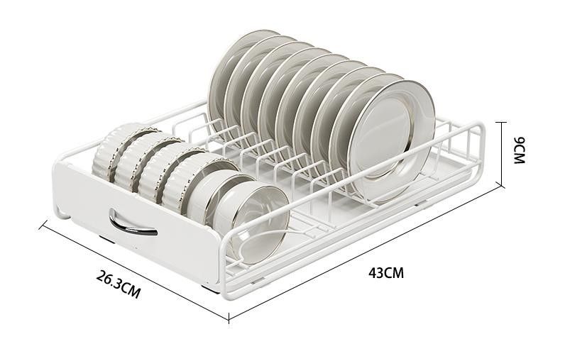 Dish Racks: CARLA HOME 2 Pack Pull Out Dish Rack for Kitchen Cabinet with Slide Out Drawer Organizer for Plates, Bowls & Utensils