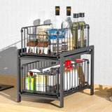 Bathroom Cabinets, Cupboards & Storage: CARLA HOME 2 Tier Sliding Cabinet Organizer Drawer Storage Rack for Kitchen or Bathroom