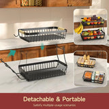 Food Storage: CARLA HOME 2-Tier Fruit Basket Metal Storage Bowl Kitchen Counter Organizer with Handles for Fruits, Vegetables, Snacks & Bread