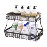Food Storage: CARLA HOME 2-Tier Fruit Basket Metal Storage Bowl Kitchen Counter Organizer with Handles for Fruits, Vegetables, Snacks & Bread