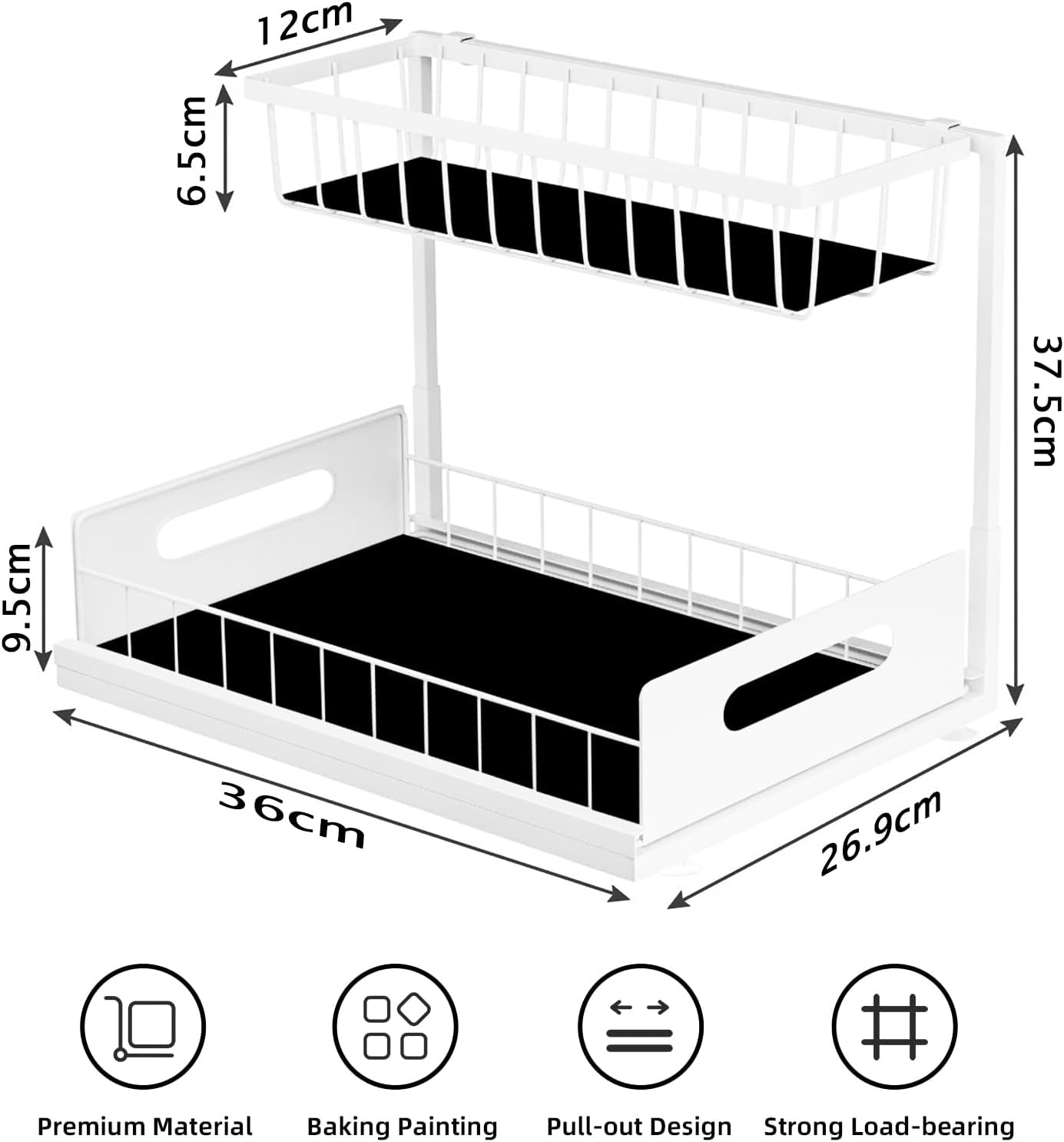 Tap & Sink Accessories: CARLA HOME 2 Tier Under Sink Organiser with Sliding Drawers for Kitchen & Bathroom