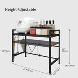 Microwave Ovens: CARLA HOME 2-Tier Microwave Oven Rack with Adjustable Metal Kitchen Shelf Stand for Countertop Storage and 6 Hooks for Utensils (Black)