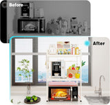 Microwave Ovens: CARLA HOME 3-Tier Microwave Oven Rack with Adjustable Metal Kitchen Shelf Stand for Countertop Storage and 6 Hooks for Utensils