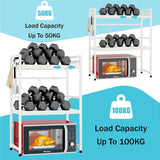 Microwave Ovens: CARLA HOME 3-Tier Microwave Oven Rack with Adjustable Metal Kitchen Shelf Stand for Countertop Storage and 6 Hooks for Utensils