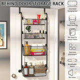 Towel Racks & Holders: CARLA HOME 4-Tier Over the Door Organizer Heavy-Duty Metal Pantry Rack with Hanging Baskets for Home Kitchen Storage & Bathroom Door Organization