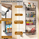 Towel Racks & Holders: CARLA HOME 4-Tier Over the Door Organizer Heavy-Duty Metal Pantry Rack with Hanging Baskets for Home Kitchen Storage & Bathroom Door Organization