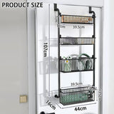 Towel Racks & Holders: CARLA HOME 4-Tier Over the Door Organizer Heavy-Duty Metal Pantry Rack with Hanging Baskets for Home Kitchen Storage & Bathroom Door Organization