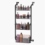 Towel Racks & Holders: CARLA HOME 4-Tier Over the Door Organizer Heavy-Duty Metal Pantry Rack with Hanging Baskets for Home Kitchen Storage & Bathroom Door Organization