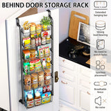 Towel Racks & Holders: CARLA HOME 6-Tier Over the Door Organizer Heavy-Duty Metal Pantry Rack with Hanging Baskets for Home Kitchen Storage & Bathroom Door Organization (Black)