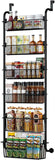Towel Racks & Holders: CARLA HOME 6-Tier Over the Door Organizer Heavy-Duty Metal Pantry Rack with Hanging Baskets for Home Kitchen Storage & Bathroom Door Organization (Black)
