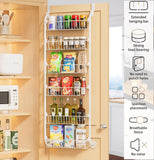 Towel Racks & Holders: CARLA HOME 6-Tier Over the Door Organizer Heavy-Duty Metal Pantry Rack with Hanging Baskets for Home Kitchen Storage & Bathroom Door Organization (White)