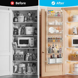Towel Racks & Holders: CARLA HOME 6-Tier Over the Door Organizer Heavy-Duty Metal Pantry Rack with Hanging Baskets for Home Kitchen Storage & Bathroom Door Organization (White)