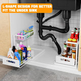 Tap & Sink Accessories: CARLA HOME 2 pack Under Sink Organiser with Sliding Drawers & 2 tier for Kitchen & Bathroom