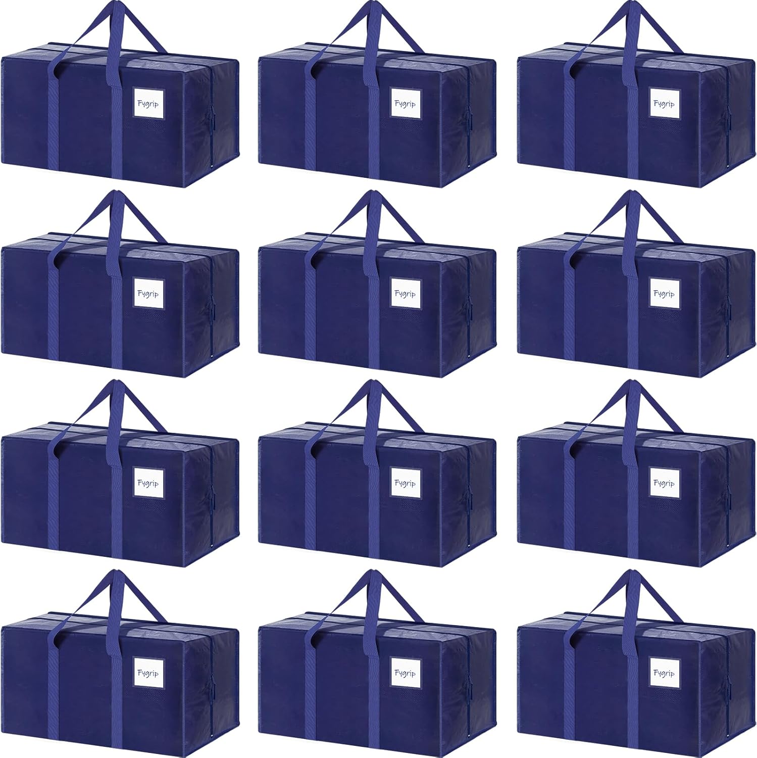 Duffel Bags: CARLA HOME 12-Pack Large Moving Storage Bags with Zippers & Handles with 95 Liters Capacity for Space Saving, Travel, Camping & Organization (Blue)