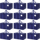 Duffel Bags: CARLA HOME 12-Pack Large Moving Storage Bags with Zippers & Handles with 95 Liters Capacity for Space Saving, Travel, Camping & Organization (Blue)