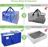Duffel Bags: CARLA HOME 12-Pack Large Moving Storage Bags with Zippers & Handles with 95 Liters Capacity for Space Saving, Travel, Camping & Organization (Blue)