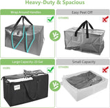 Duffel Bags: CARLA HOME 12-Pack Large Moving Storage Bags with Zippers & Handles with 95 Liters Capacity for Space Saving, Travel, Camping & Organization (Black)
