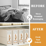 Pillowcases: CARLA HOME Bed Sheet Organizer Set of 8 with Handle & Window for Covers, Pillowcases, Blankets, Clothes & Sheets (Beige)