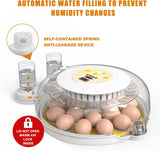 Humidifiers: CARLA HOME 18 Egg Incubator with Automatic Turning, LED Display, Humidity & Temperature Control, Auto Water System & Built-in Egg Candler for Chicken, Duck, Quail, Goose