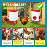 Cat Bowls, Feeders & Waterers: CARLA HOME Automatic Chicken Feeder Waterer Set with 8KG Food 7L Water Capacity for Coop, Chickens, Ducks, Quails (Red)