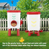 Cat Bowls, Feeders & Waterers: CARLA HOME Automatic Chicken Feeder Waterer Set with 8KG Food 7L Water Capacity for Coop, Chickens, Ducks, Quails (Red)