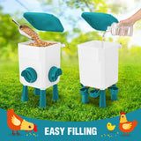 Cat Bowls, Feeders & Waterers: CARLA HOME Automatic Chicken Feeder Waterer Set with 8KG Food 7L Water Capacity for Coop, Chickens, Ducks, Quails (Blue)