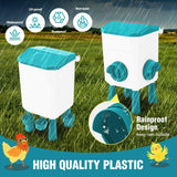 Cat Bowls, Feeders & Waterers: CARLA HOME Automatic Chicken Feeder Waterer Set with 8KG Food 7L Water Capacity for Coop, Chickens, Ducks, Quails (Blue)