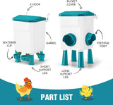 Cat Bowls, Feeders & Waterers: CARLA HOME Automatic Chicken Feeder Waterer Set with 8KG Food 7L Water Capacity for Coop, Chickens, Ducks, Quails (Blue)