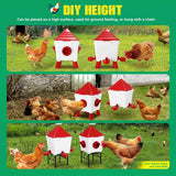 Water Dispensers: CARLA HOME Chicken Feeder Waterer Set, Automatic Gravity Dispenser with 8KG Food & 8L Water Capacity, 4 Ports & Cups, Clean Poultry Feeding for Coop, Duck, Quail, Hen